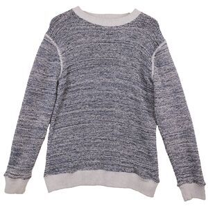 Schott Bros Sweater Mens Small Blue Gray Perfecto Heathered Crew Neck Marled USA